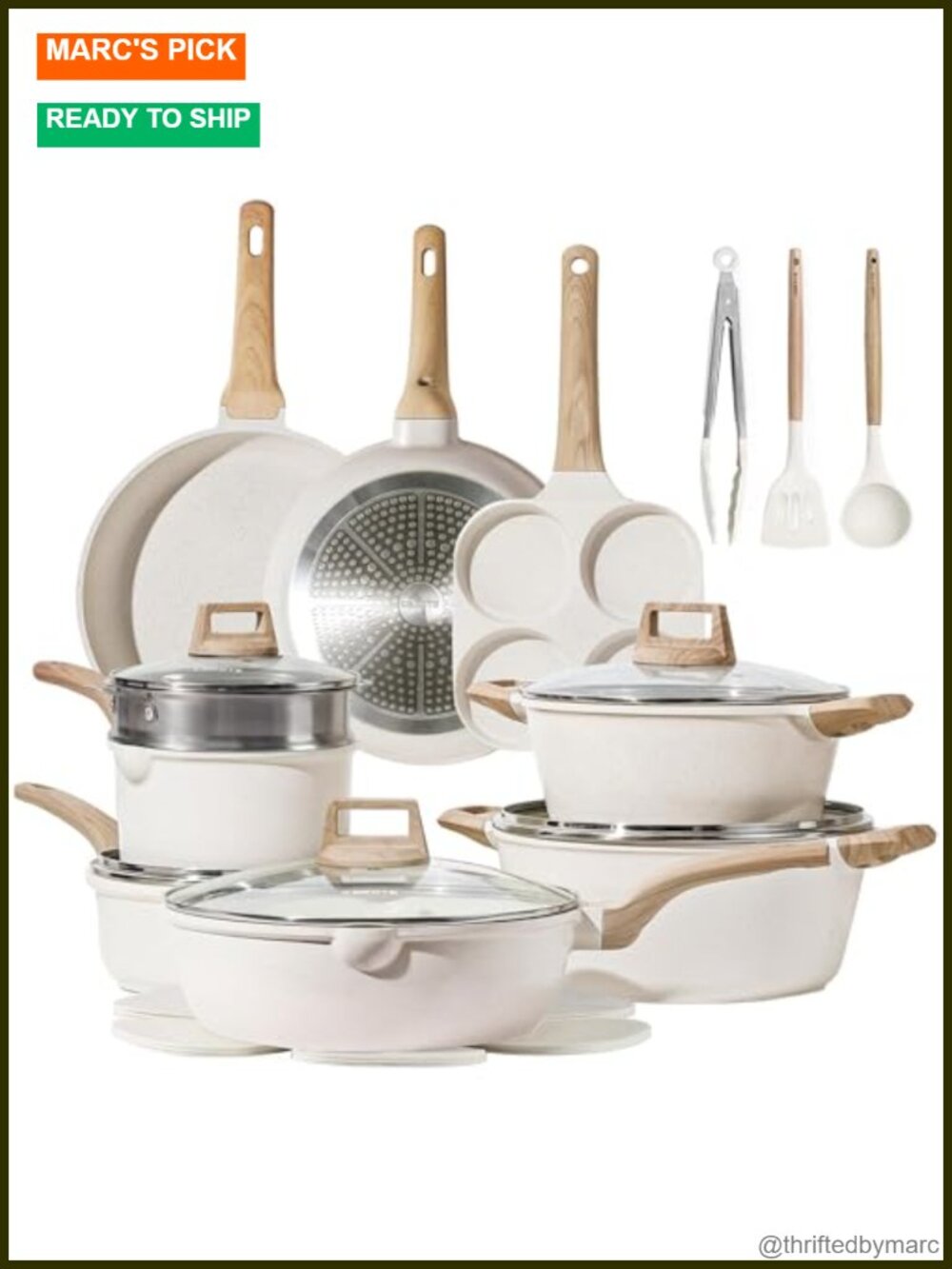21pc Nonstick Cookware Set Die-Cast Aluminum Granite Induction Pots Pans